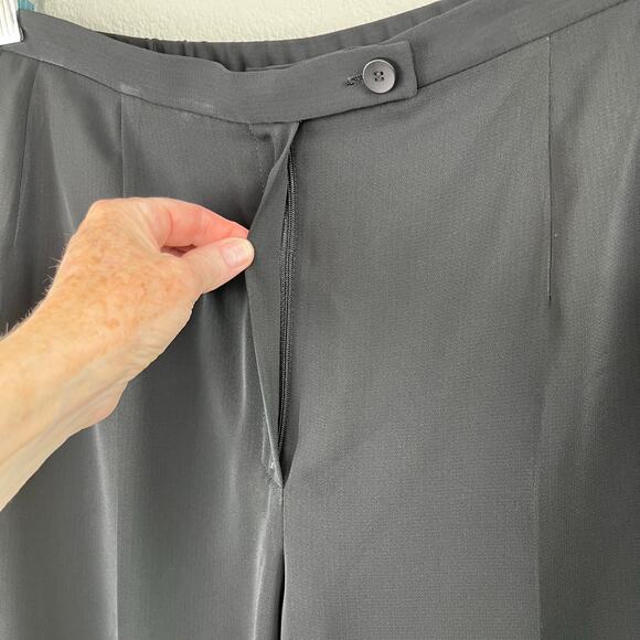 Vintage Kathy Levine by Request Black Straight Dress Slacks Pants NWT Petite L - Picture 5 of 13